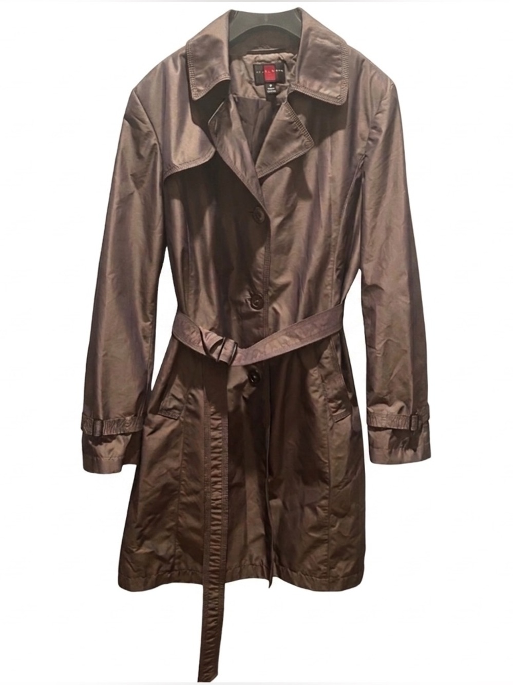 Gallery Womens belted Rain Jacket / Trench Coat M NWOT